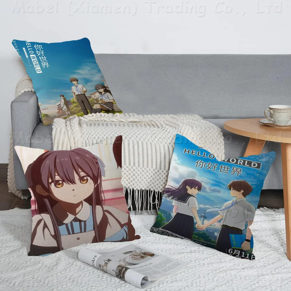 HELLO WORLD Pillow Gifts Home Office Furnishings Bedroom Sofa Car Cushion Cover Case 45x45cm