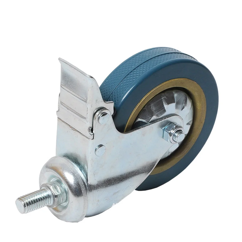 

4pcs 3 Inch Industrial Caster PVC Rolling Wheels Swivel Castor with Brake for Truck Trolley Chair (M12x30)