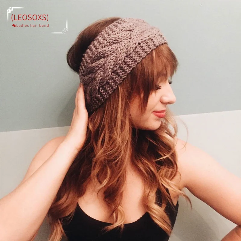 

Winter Warm Headband for Women Solid Color Knitted Wide Lady Hairbands Soft Wind Ear Bandage Girls Hair Band Headwraps Headwear