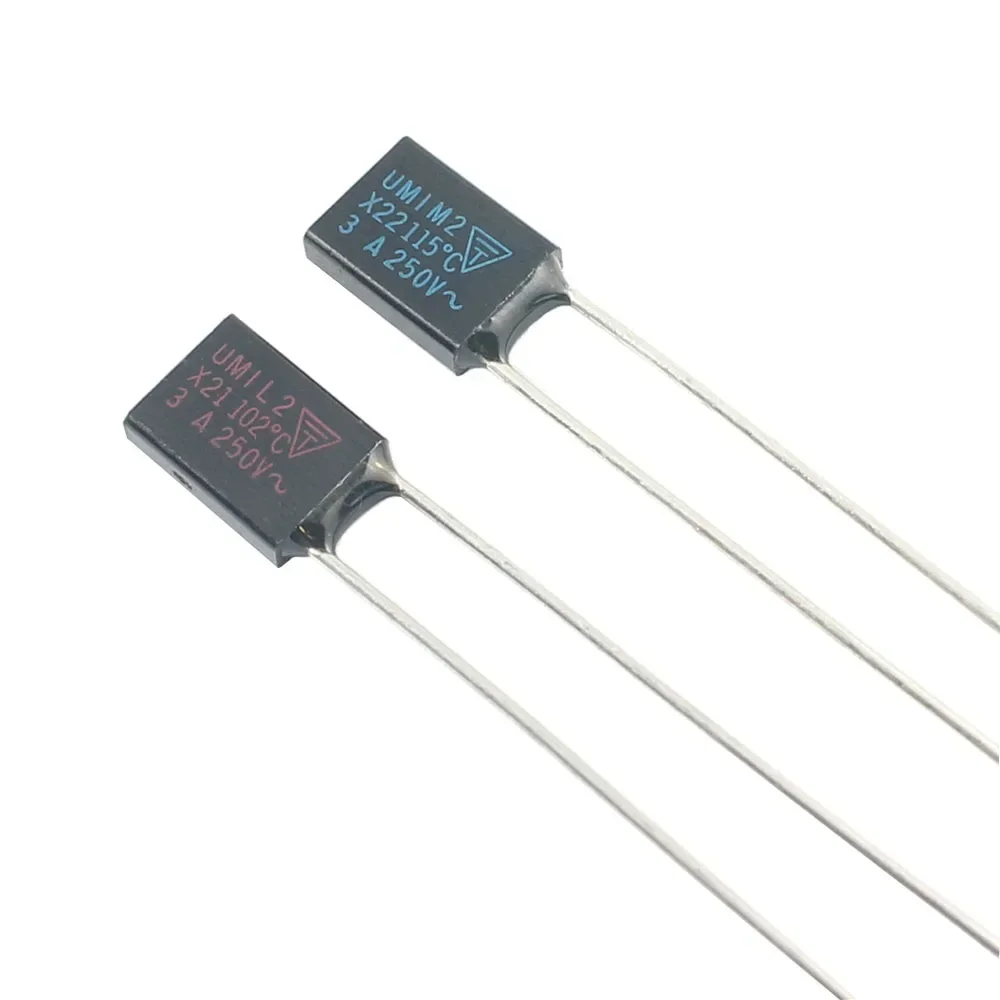 50 шт. X21 X22 термопредохранитель TF 102C 115C 102 115 градусов 3A 250 В черный квадратный