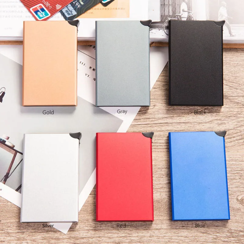 Новинка мужской идентификационный тонкий маленький алюминиевый мини-кошелек