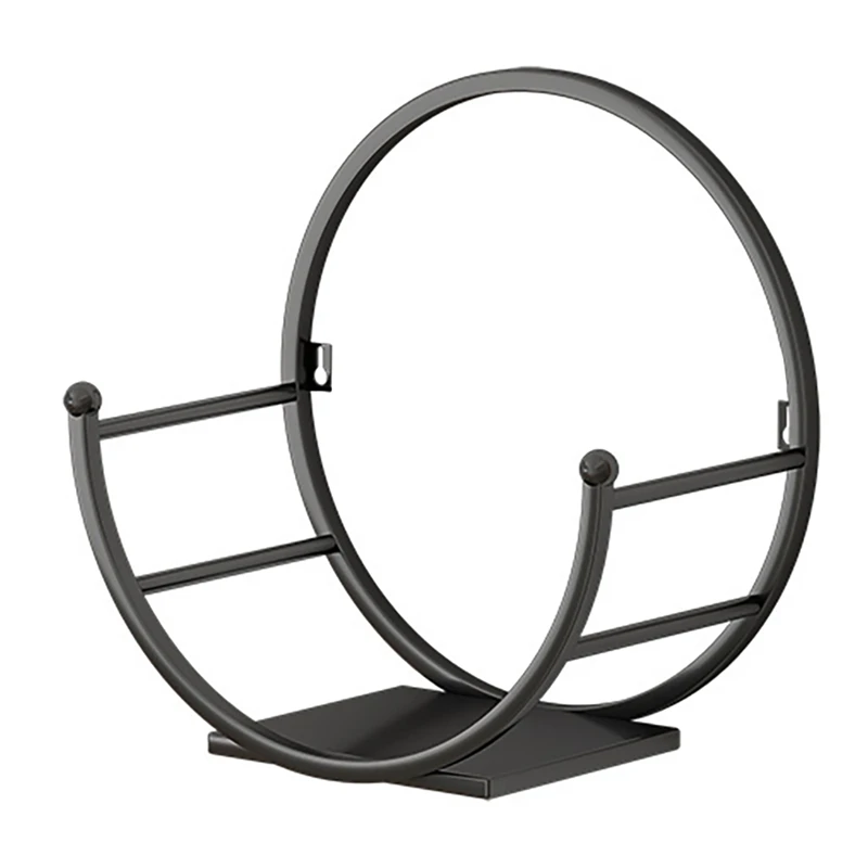

Punch-Free Wall Shelf Home Round Metal Wall Hanging Plants Planter Storage Rack Creative Wall Display Craft Shelves