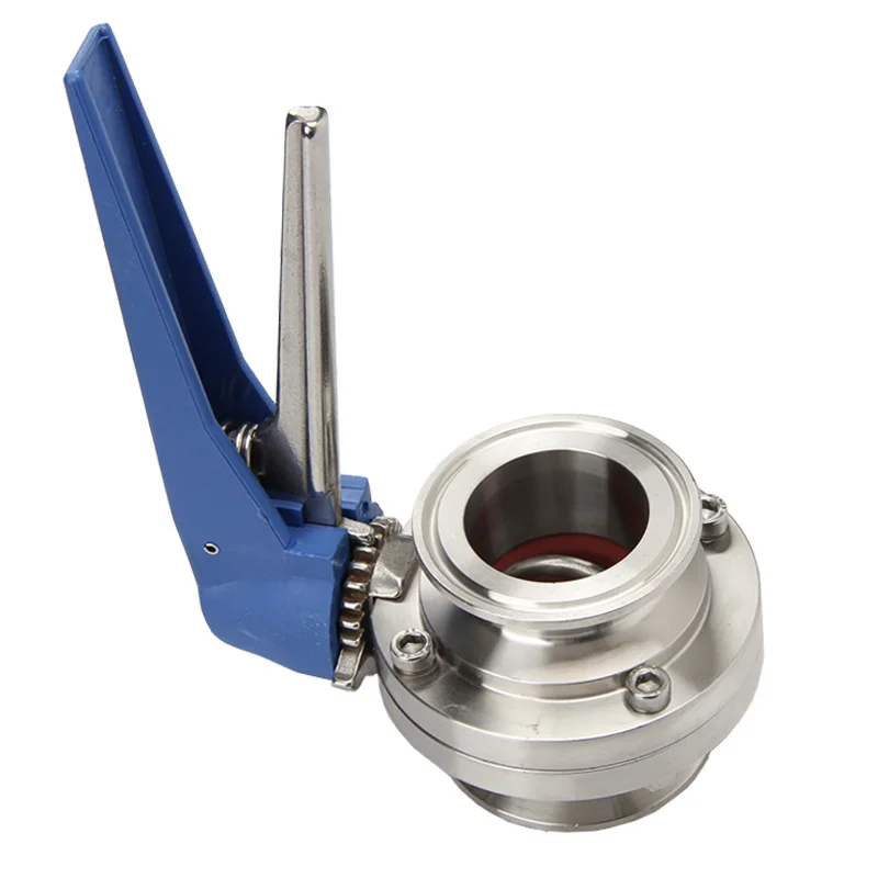 

1-1/2" 38mm Butterfly Valve SS304 Sanitary Stainless Steel 1.5" Tri Clamp Butterfly Valve with Trigger Handle Food Grade