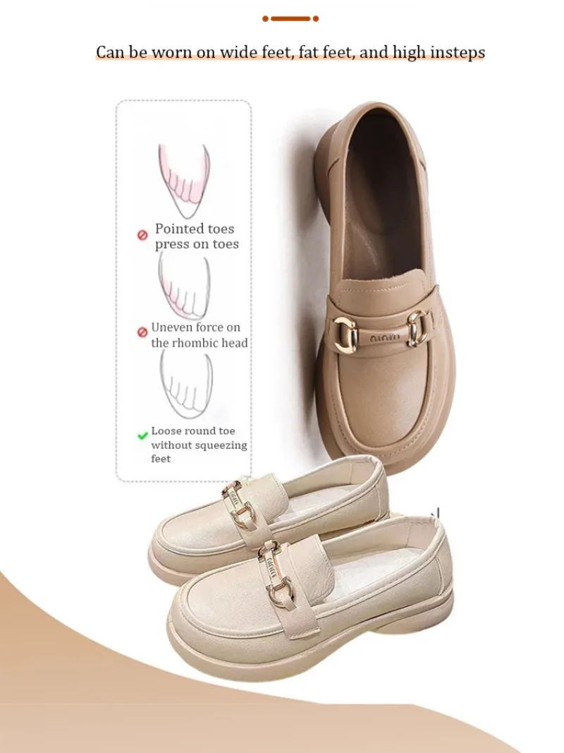 Женская Нескользящая износостойкая кожаная обувь на одной мягкой подошве