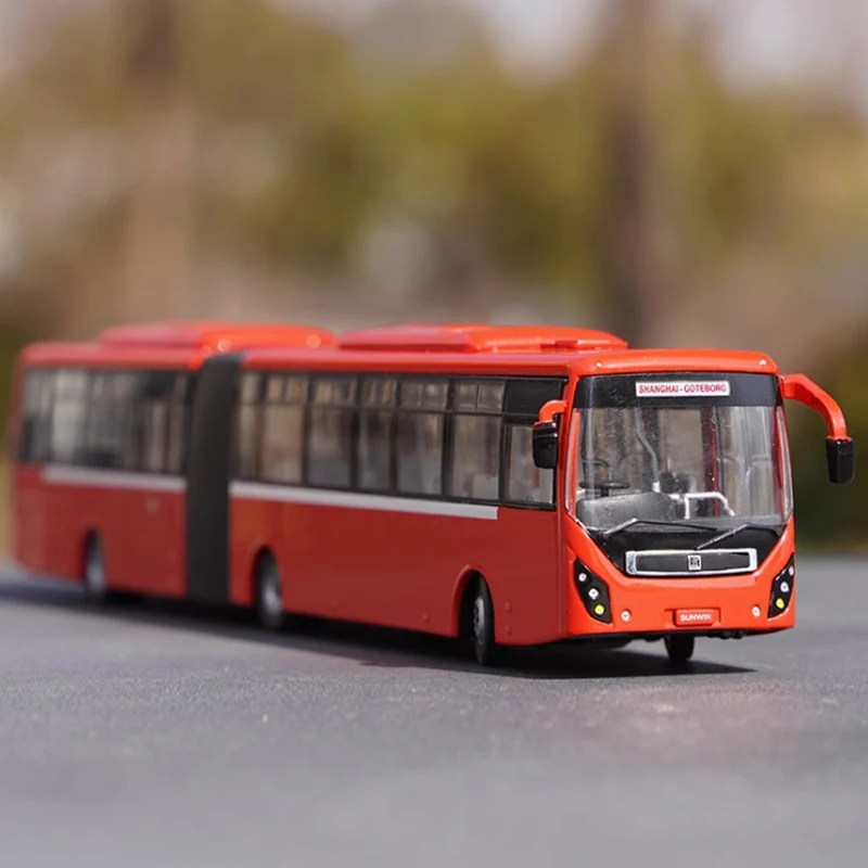 Литой под давлением масштаб 1/64 Шанхайский автобус BRT Rapid Transit шарнирная модель