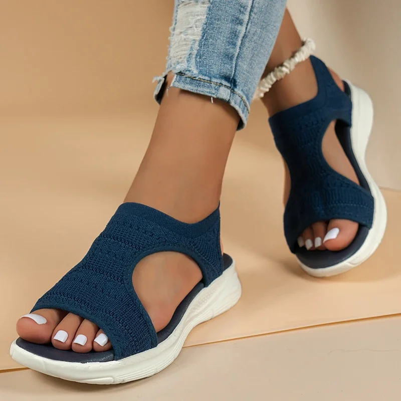 Фото Women Sandals Open Toe Wedge Sandals Ladies Summer New Mesh Fish Platform Sandals Women Light Casual Shoes Women Zapatillas Muje №2