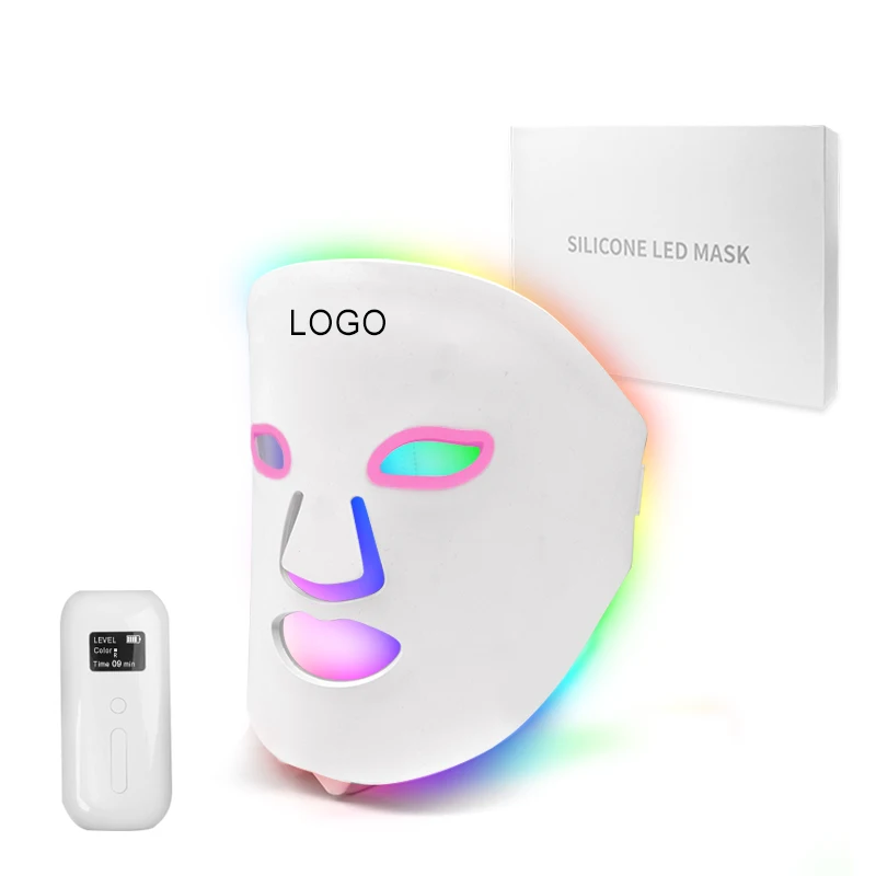 

Flexible Silicone Facial Neck Skin Care PDT Photon Therapy 7 Colors Rechargeable LED Beauty Face Mask