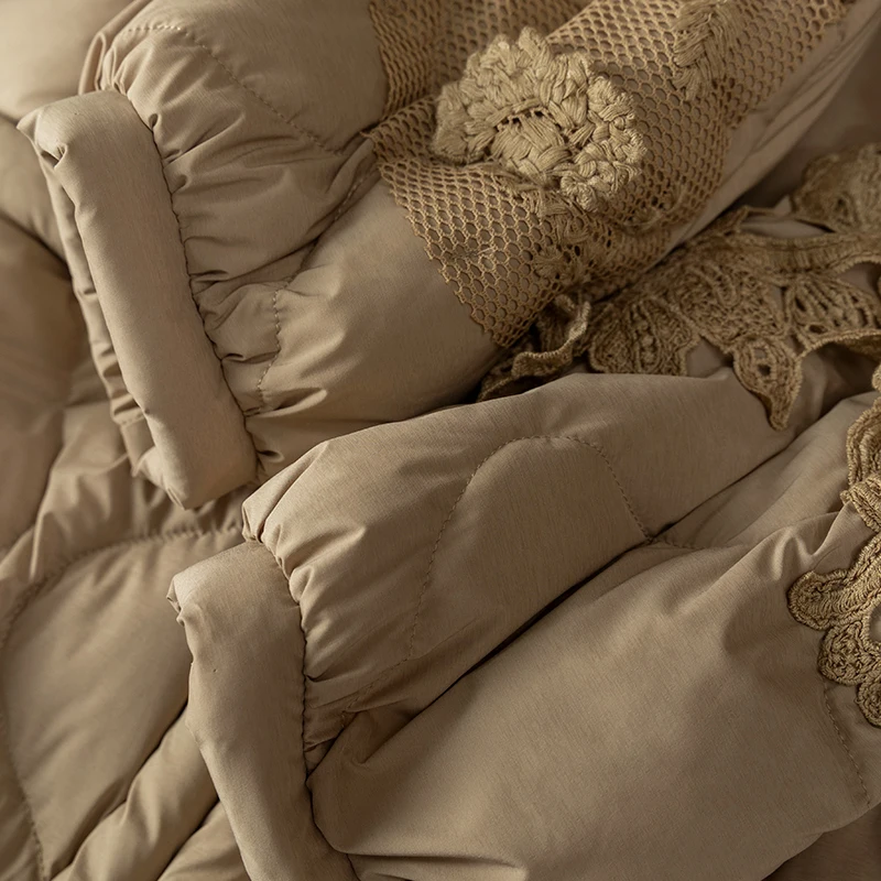 Design Appliques Down Jacket Women 90% White Goose Down Chinese Style Autumn/Winter  Wide-waisted Thin Zipper Coat Women