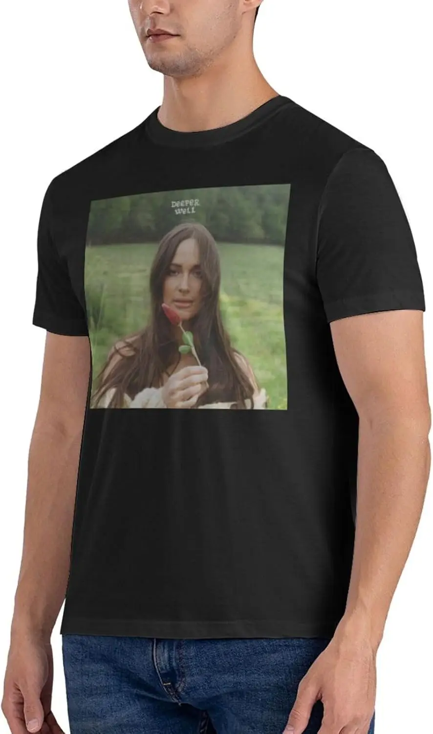 Мужская хлопковая футболка с коротким рукавом и круглым вырезом