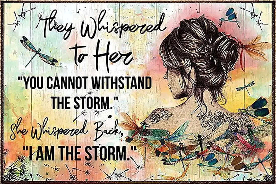 

Vintage Metal Tin Sign They Whispered to Her and Metal Poster Plaque Dragonfly Home Cafes Office Store Pubs Sign Gift Tin Sign