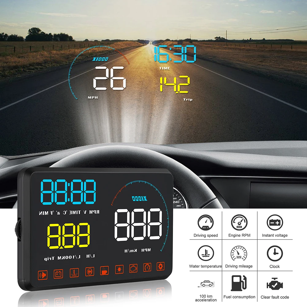 

Автомобильный прибор для диагностики на лобовом стекле OBD2