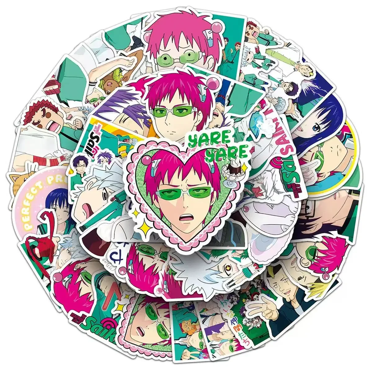 50 шт. аниме Даastrous Life of Saiki K 2 наклейки Kusuo наклейка для ноутбука скейтборда