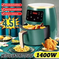 4 5l air fryer 1400w oil free health fryer cooker home multifunction smart touch lcd deep airfryer pizza fryer for french fries
