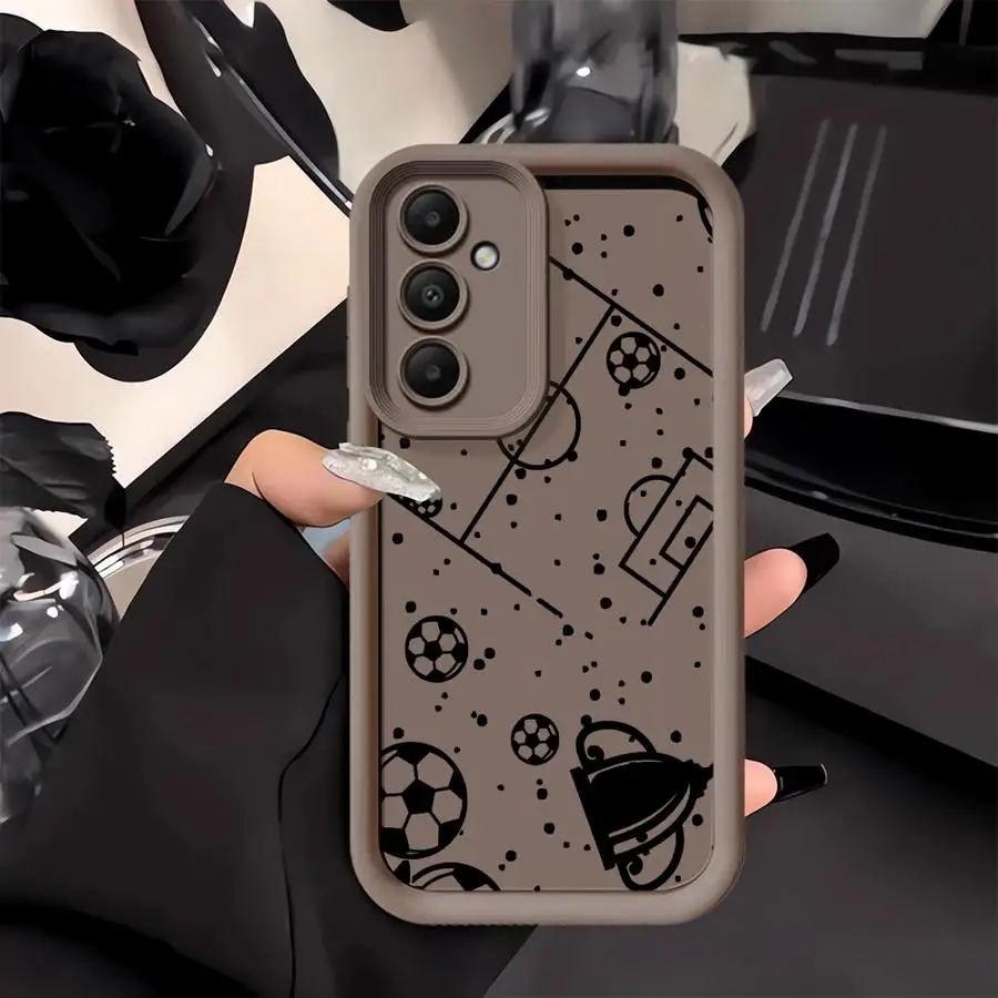 Фото Чехол для телефона с рисунком футбольного мяча для Samsung Galaxy A57 A21s A24 A73 A36 A56 A25 A26 A32 A22 A54 A55 A35 A52 №3