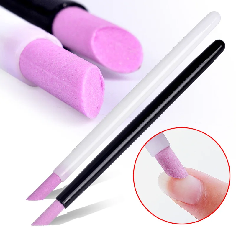 

2pcs Quartz Cuticle Pusher Stick Ceramic Stone Nail Brush Pen Scrubs Pedicure Dead Skin Cutter Grinding Rod Manicure Tools