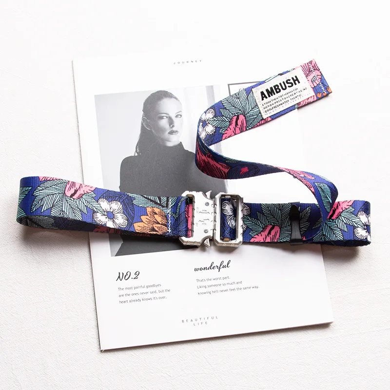 

Ремень брезентовый с коброй для мужчин и женщин, декоративный Молодежный пояс с быстроразъемной пряжкой в стиле Ins, с принтом в виде ветра