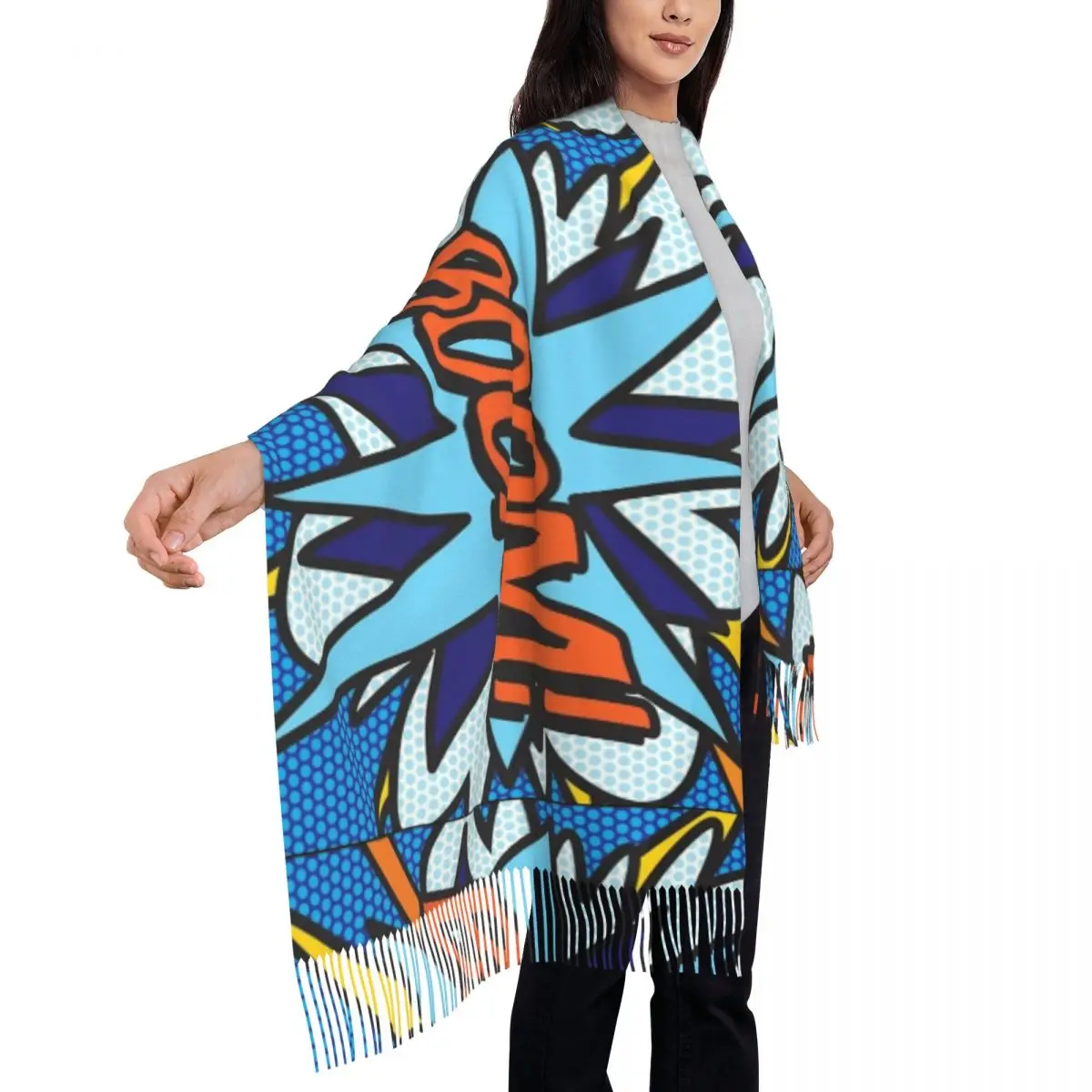 Женский Длинный шарф в стиле Ретро с кисточками