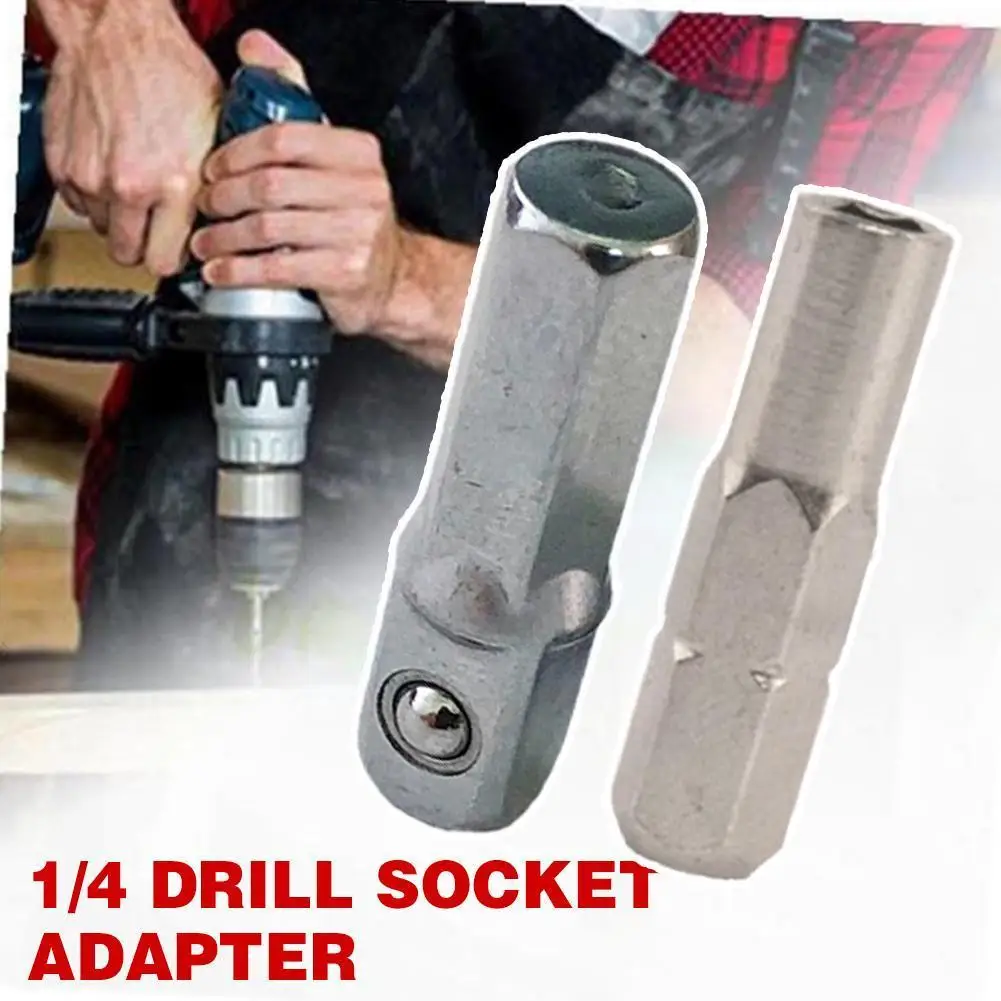 

1/4 Square Drive To 1/4 Hex Shank Impact Socket 1/4 Socket Tool Hex Shank Adapter Adapter Hand 1/4 Wrench Drill Converter S N4t0