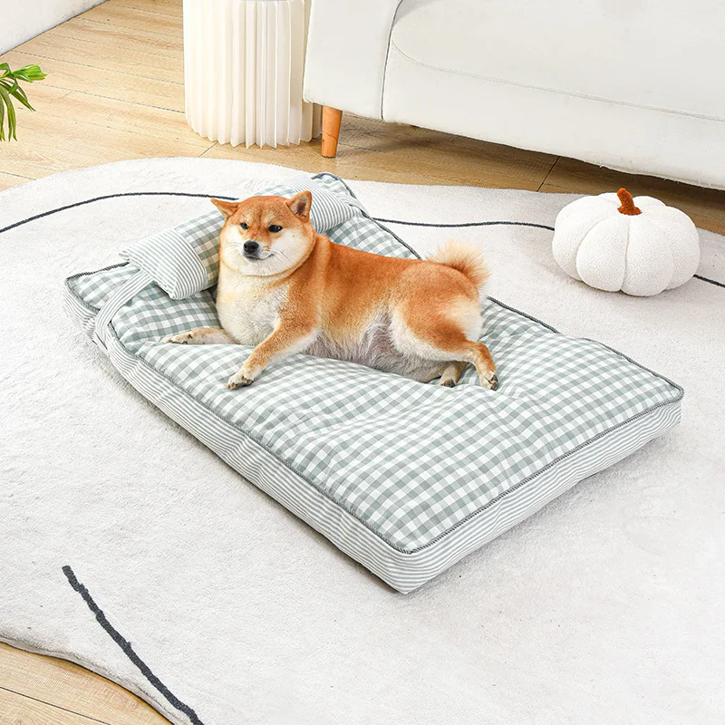 

Winter Warm Dog Beds Mats Luxury Sofa For Small Medium Dogs Plaid Bed For Cats Dogs Fluff Sleeping Removable Washable Pet Beds
