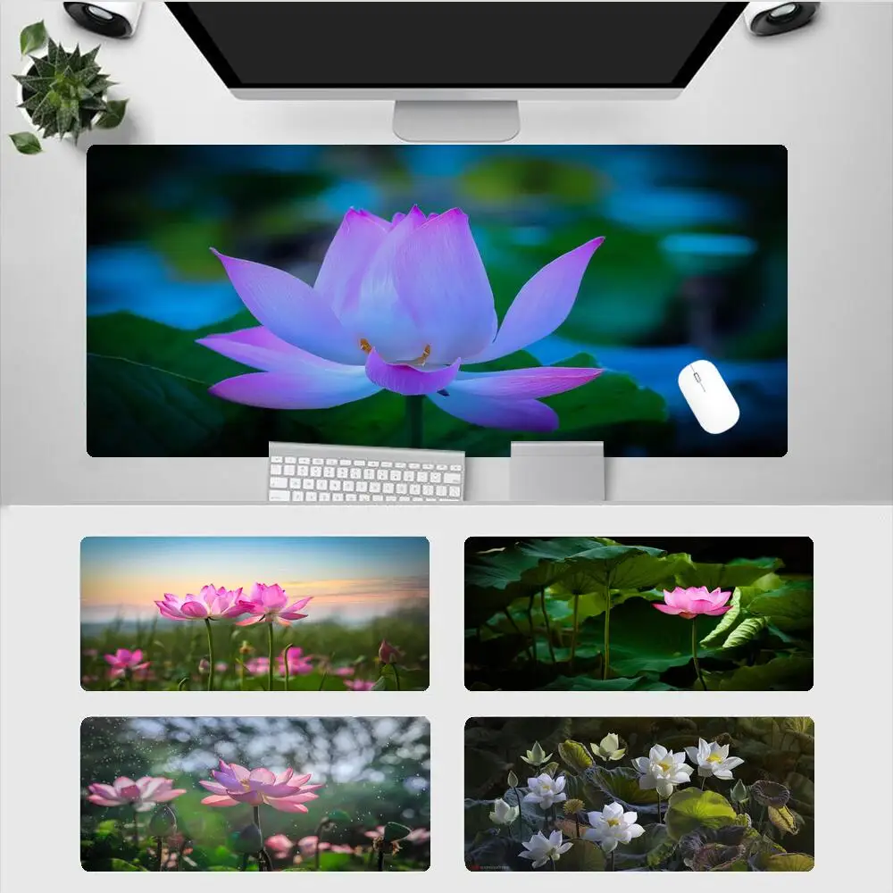 

Lotus Anime Mouse Pad Gamer Gaming Accessories Keyboard Desk Mat Office Laptop Kawaii Pc 900X400 Xxl Mousepad Mats Mause Large