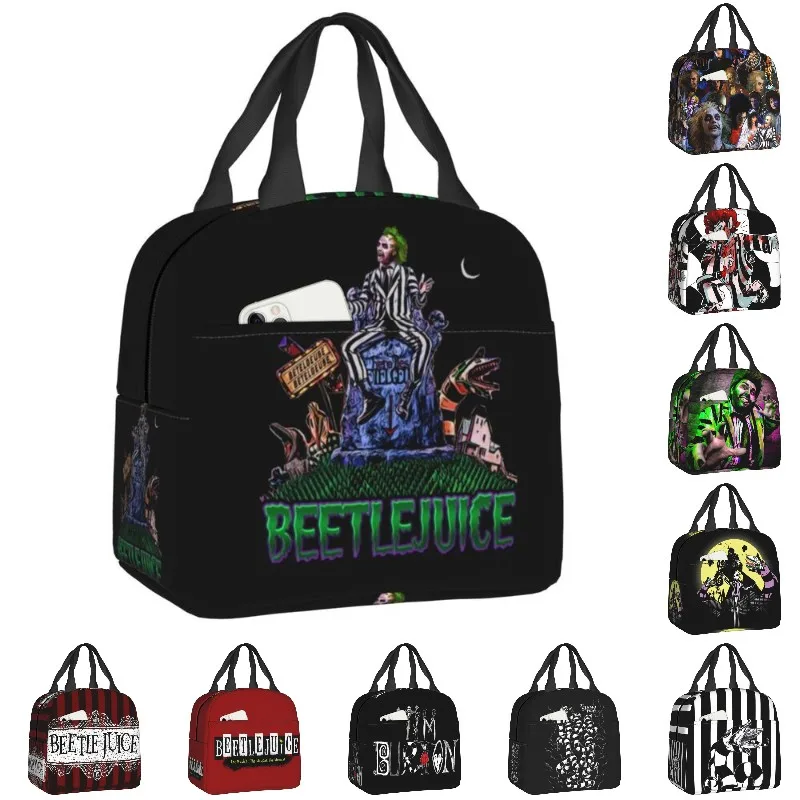 

Сумка для обеда с термоизоляцией для мужчин и женщин, персонализированный школьный Ланч-бокс с фильмом ужасов от Beetlejuice