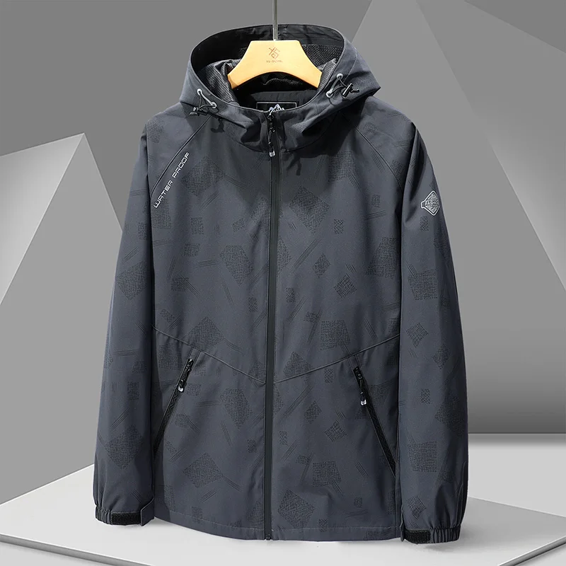 

Ветровка мужская на молнии, ветрозащитная и водонепроницаемая, большие размеры 4XL 5XL, весна-осень 2023