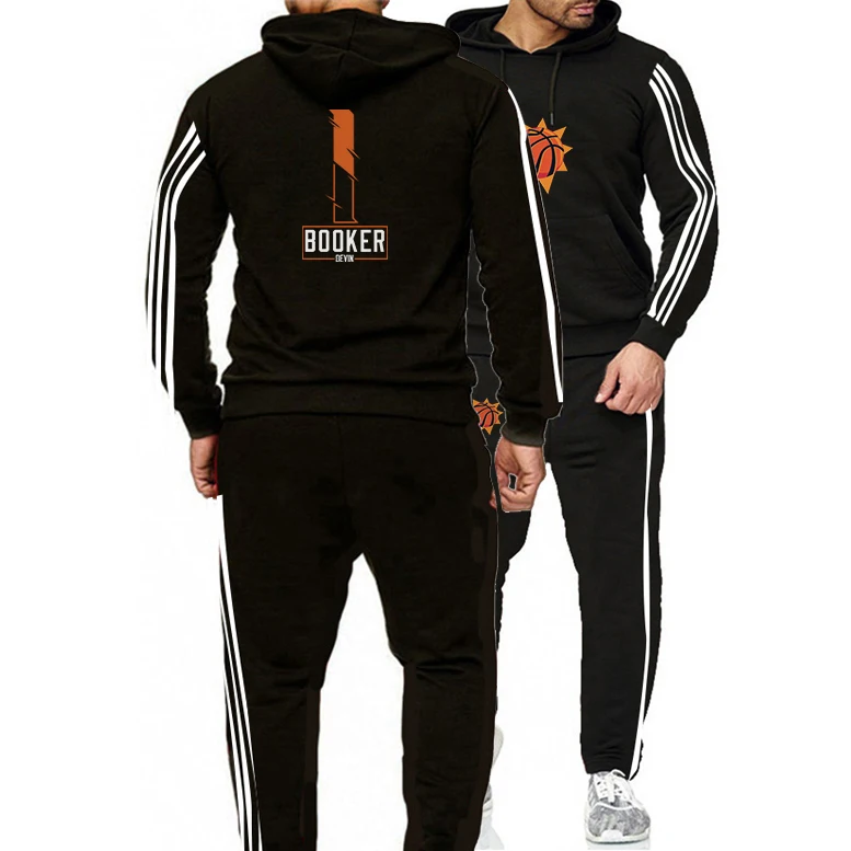 

2022 Mens American Basketball Jerseys Clothes Phoenix Suns #1 Devin Booker Cotton Sweatshirt Hoodie Two Piece Set Training suit