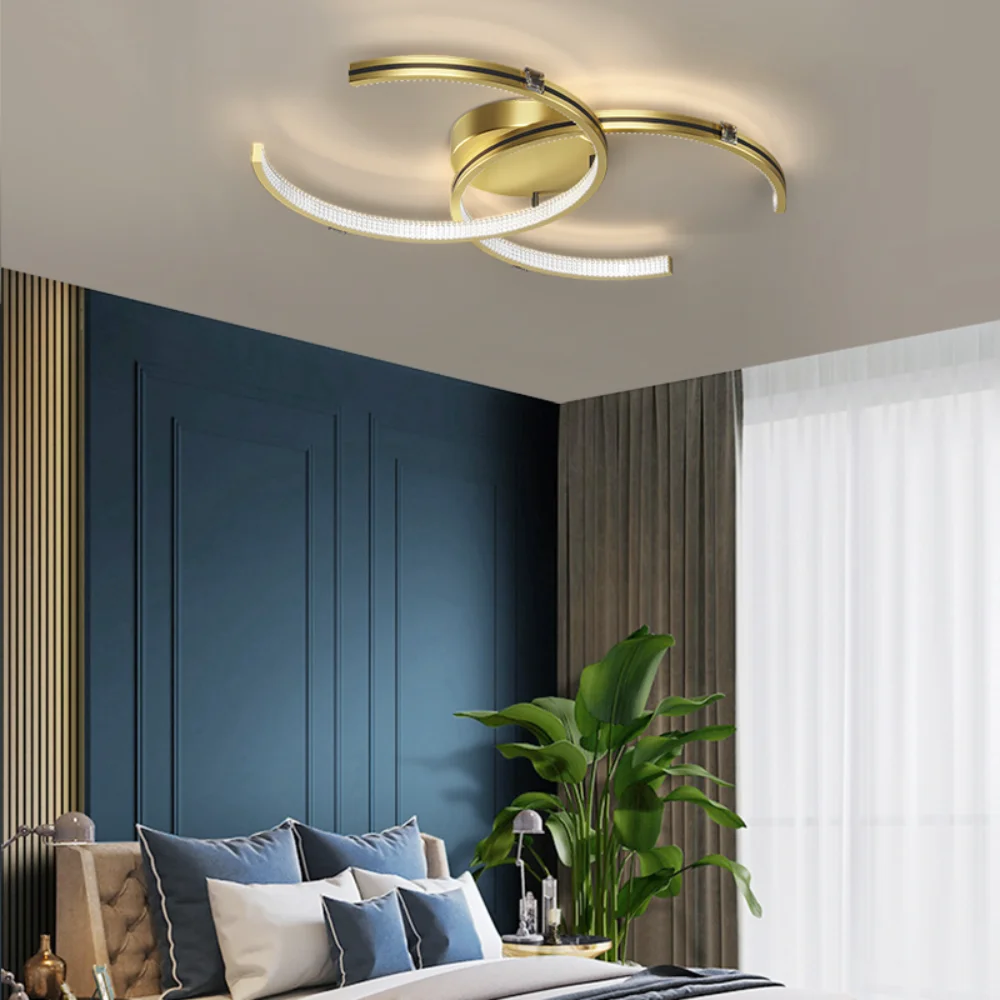 

LED Ceiling Light Black Or Gold Study Living Room Modern Creative Ceiling Lamp Acrylic Bedroom Kitchen Surface Mount Panel Light