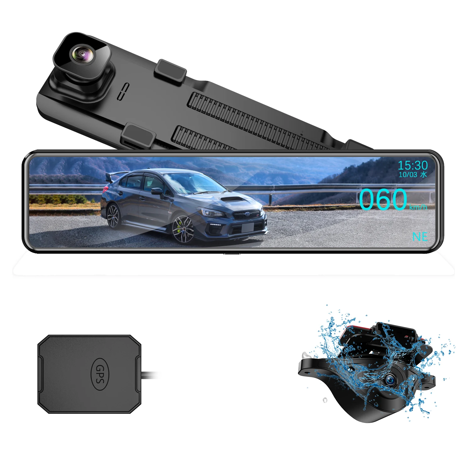 

Mirror Dash Camera for Cars 11.88 inch 1080P Dash Cam Stream Media Touch Screen DVR with G-Sensor Parking Monitor