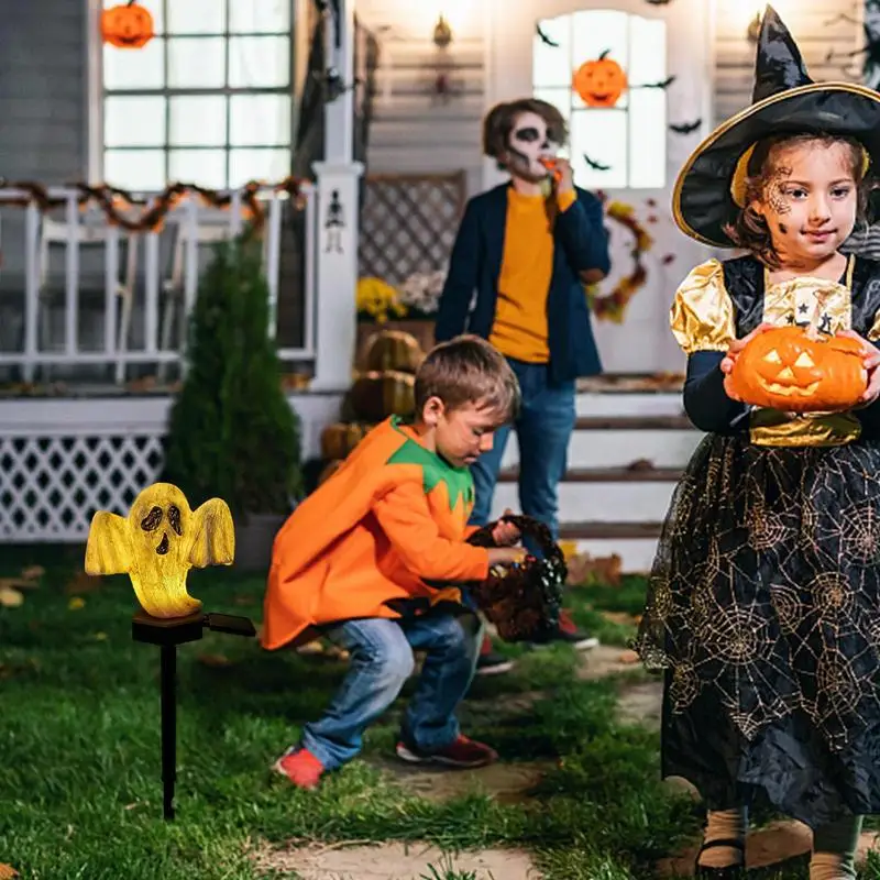 Привидение садовая лампа на колышке Хэллоуин освещение газона атмосфера двора