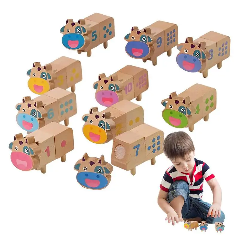 

Wooden Balance Toy Cow Shaped Preschool Classroom Montessori Preschool Learning Toy Enlightenment Jigsaw Puzzle With 10 Colors