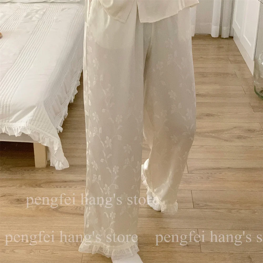 Жаккардовый топ и брюки в китайском стиле пижамный комплект из 3 предметов