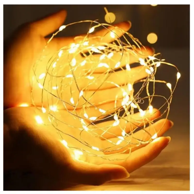 Сказочные огни мерцающая звезда медная проволока гирлянды на батарейках