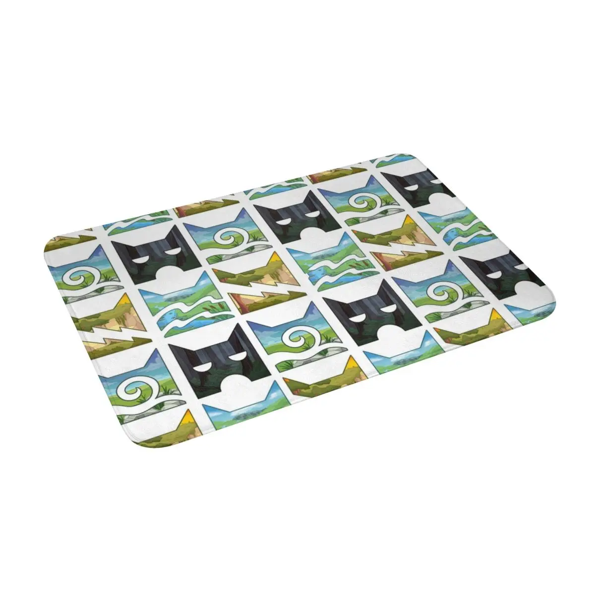 

Classic Four Warriors Warrior Cats Logo Bath Door Floor Mat Non-slip Rug Carpet Entrance Living Room Home Kitchen Dust Fluff