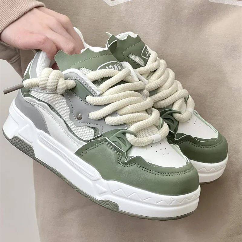 

New 2023 Summer Women's Platform Sneakers Thick Bottom Breathable Mesh Casual Shoes 8CM High Heel Ulzzang Sports Dad Shoes Woman