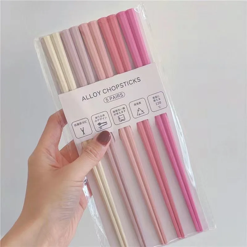 

Japanese Chopsticks Antibacterial Anti-slip High Temperature Resistant Reusable for Sushi Food ChopsticksTableware