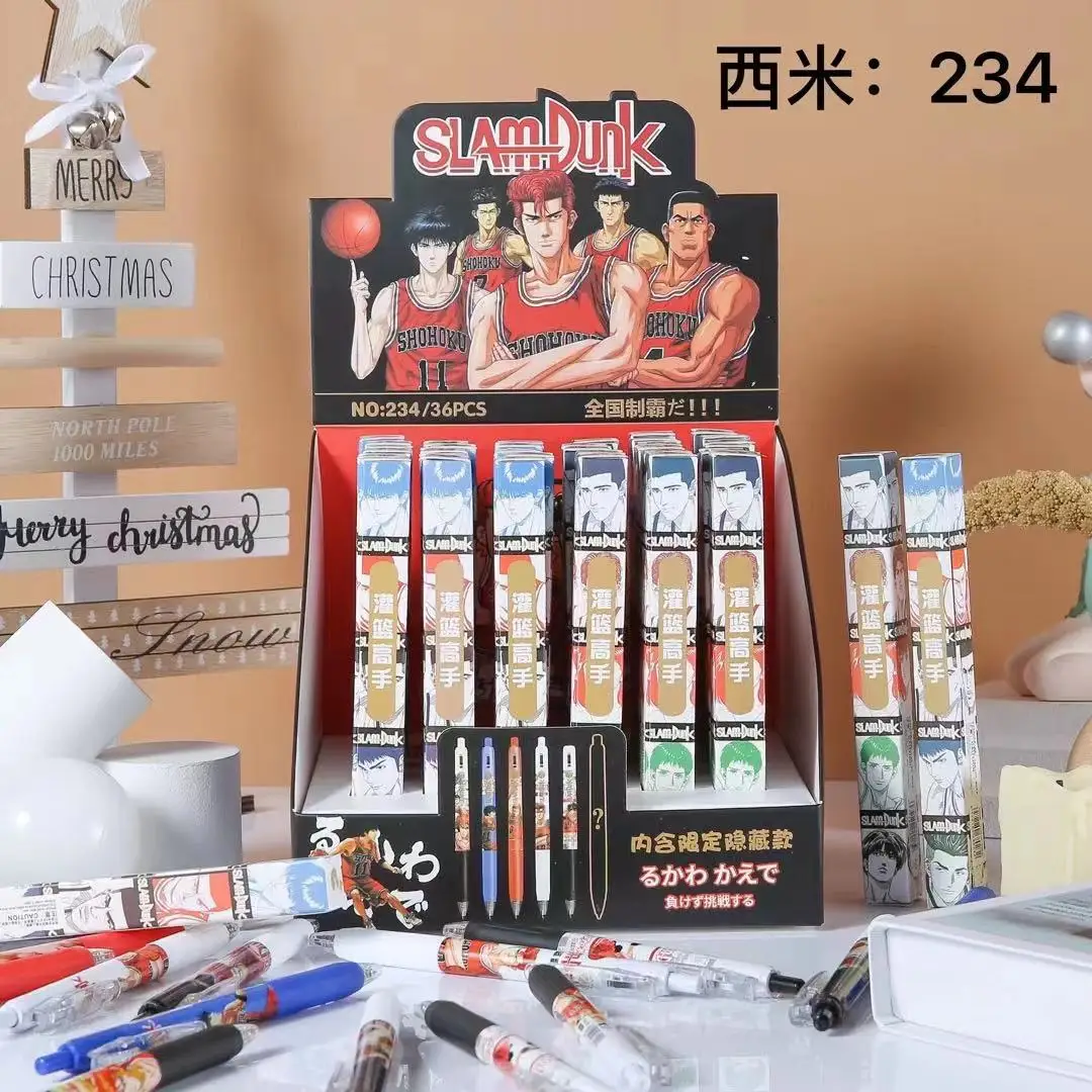 

36 Pcs/box Anime Slam Dunk Pen Toy Cartoon Gel Pen Study Stationery Toys Gift 0.5mm