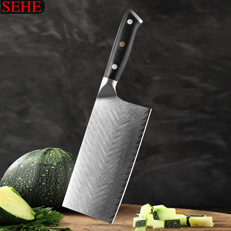 China Knife Chef's Nakiri Knife 67 Layers Japanese Damascus Steel Damascus Chef Knife 8 Inch Damascus Kitchen Knife Japanese