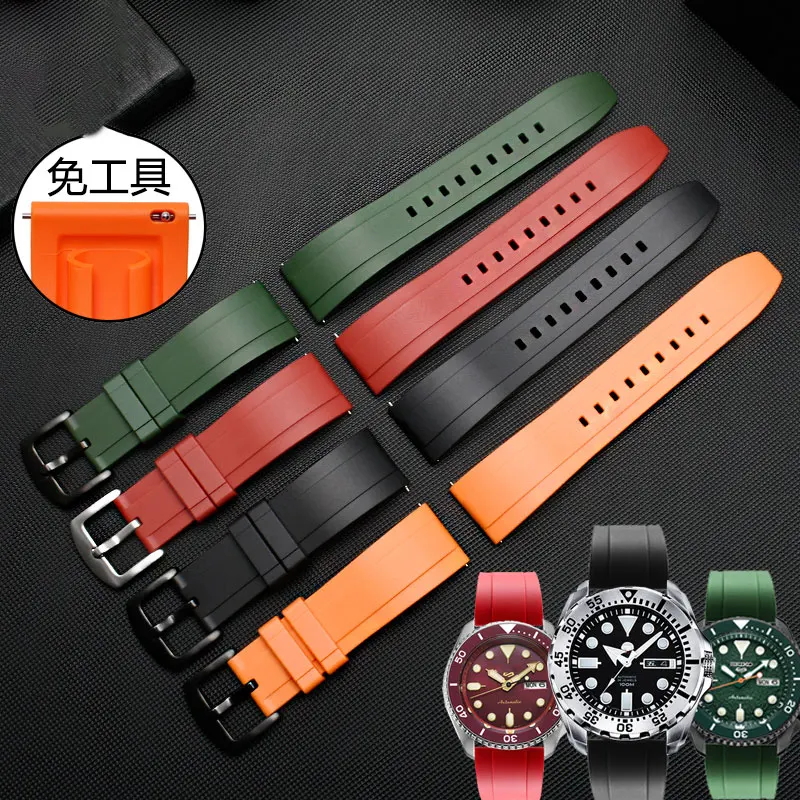 

New silicone sports strap 20mm 22mm suitable for any watch Rubber strap Soft and waterproof men's watch strap accessories