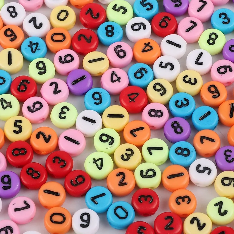 

100pcs Mixed Digital Beads For Jewelry Making Square Alphabet Letter Beads For DIY Charms Bracelet Necklace Accessories