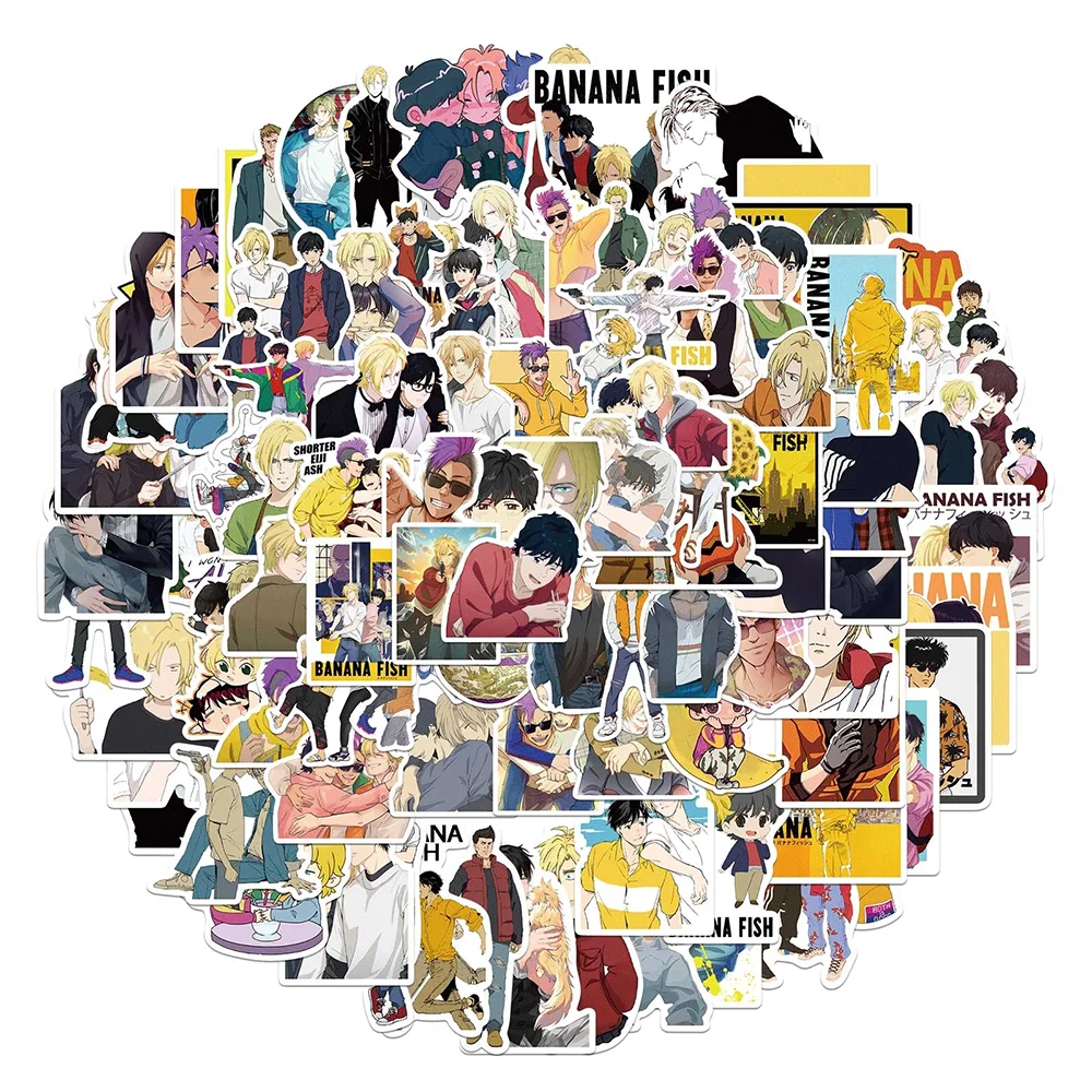 

10/50/100pcs Anime BANANA FISH Sticker PVC Graffiti Decals Suitcase Luggage Guitar Car Waterproof for Children's Toys