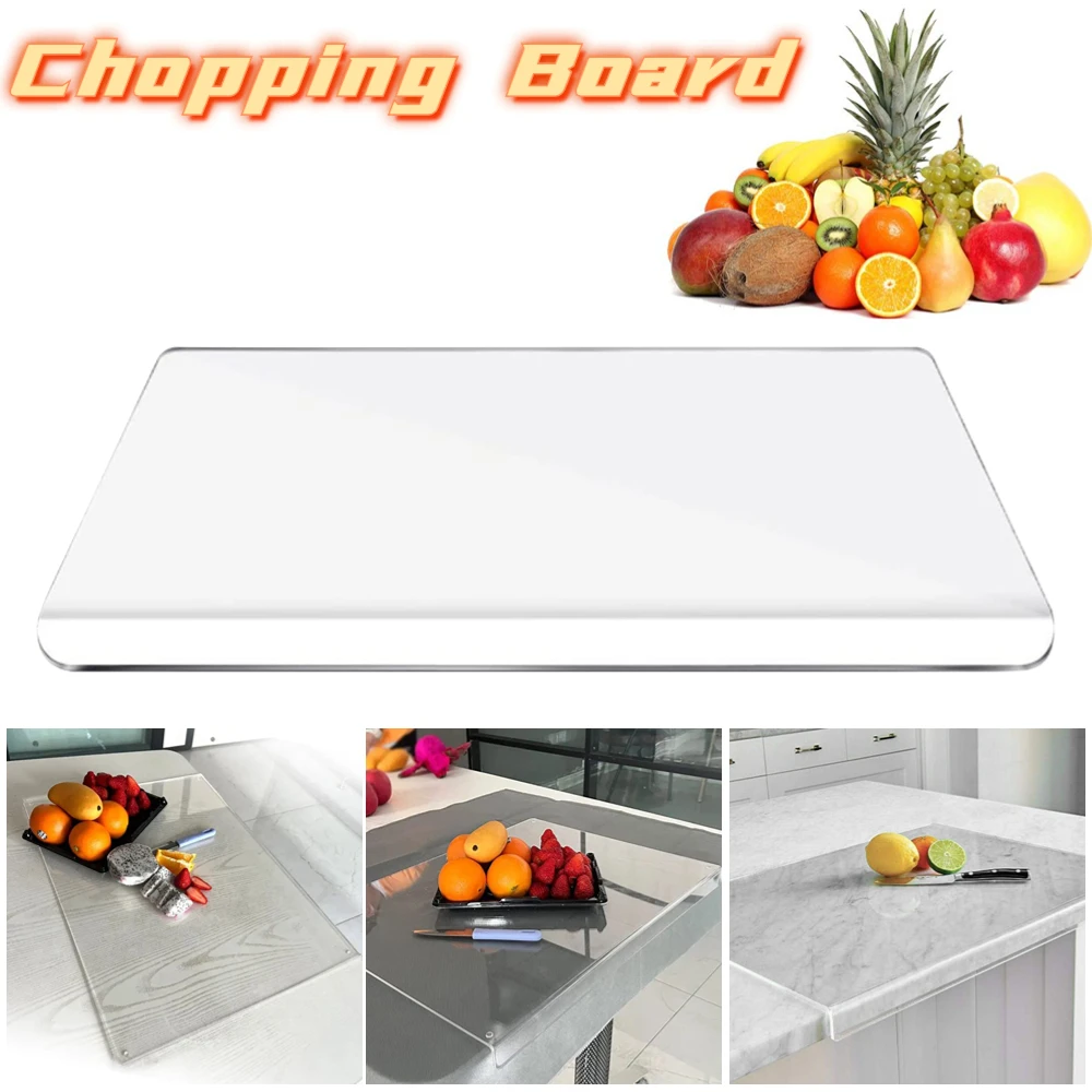 

Acrylic Transparent Cutting Board Rectangular Board For Kitchen Counter Countertop Protector Fruit Vegetable Meat Chopping Board