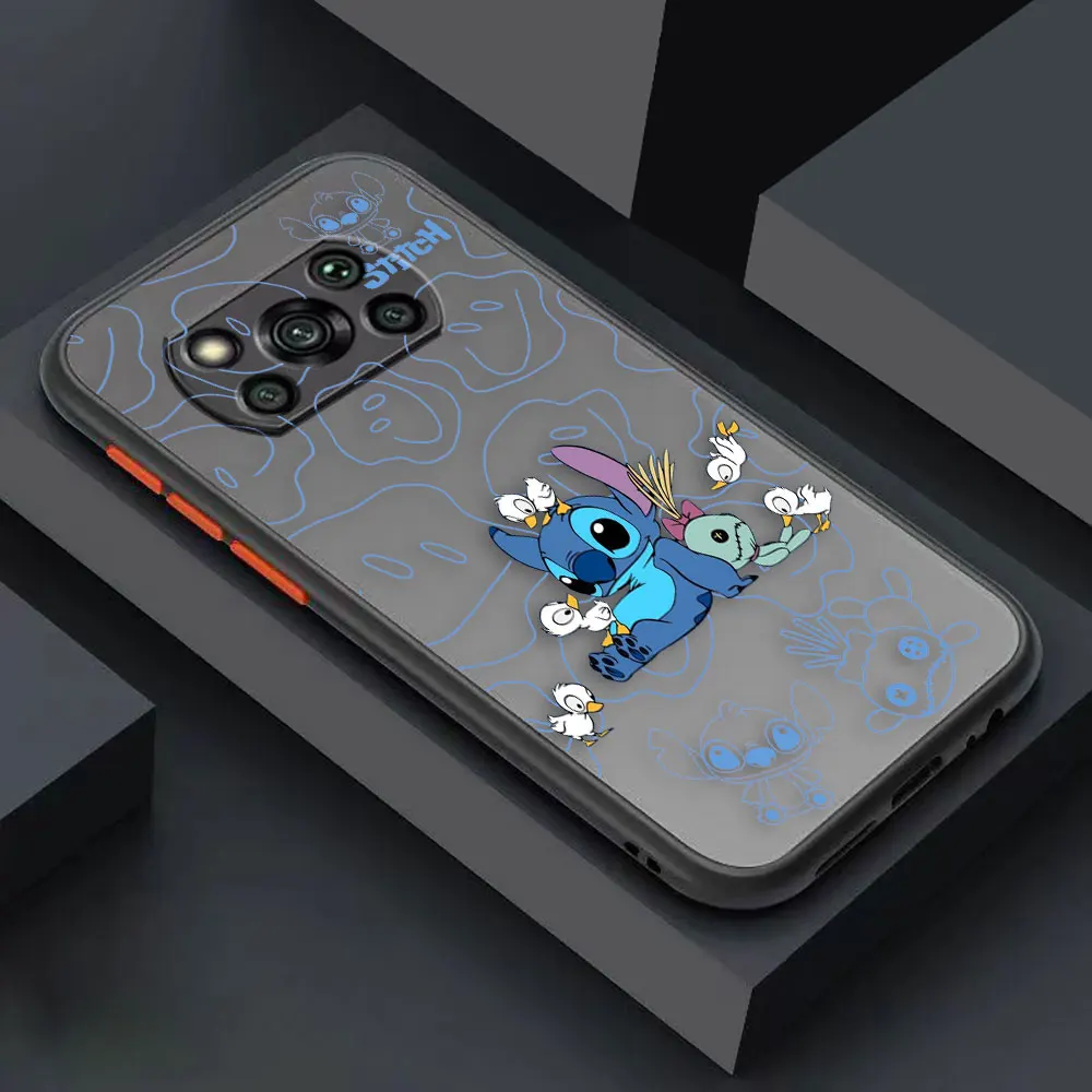 Матовый чехол для телефона с мультяшным рисунком Лило и Стич Xiaomi POCO X5 X4 X3 M4 M3 M2 F5 F4