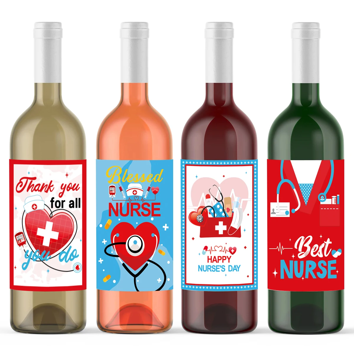 8 листов / пакетов День медсестры Спасибо наклейки спасибо Поздравления бутылки