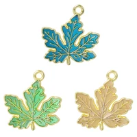 15pcslot fashion three color maple leaves charms drop oil pendant for men women diy jewelry making handmade accessories