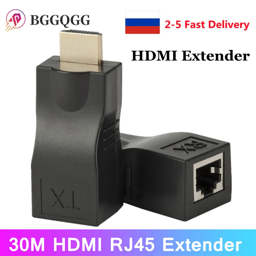 1 пара RJ45 4K HDMI-совместимый удлинитель до 30 м по категории 5e Cat6 сеть Ethernet LAN для HDTV HDPC