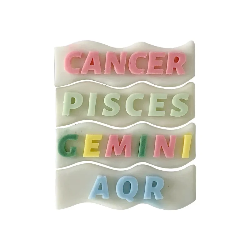 3D эпоксидная силиконовая форма с алфавитом Двенадцать созвездий волнистая