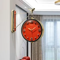 clock wall mounted living room home double sided wall clock creative and slightly luxury art bird decorative clock