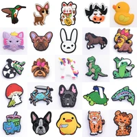 single pvc cute cartoons animals croc accessories dog ornaments fit for crock shoes charms party gift