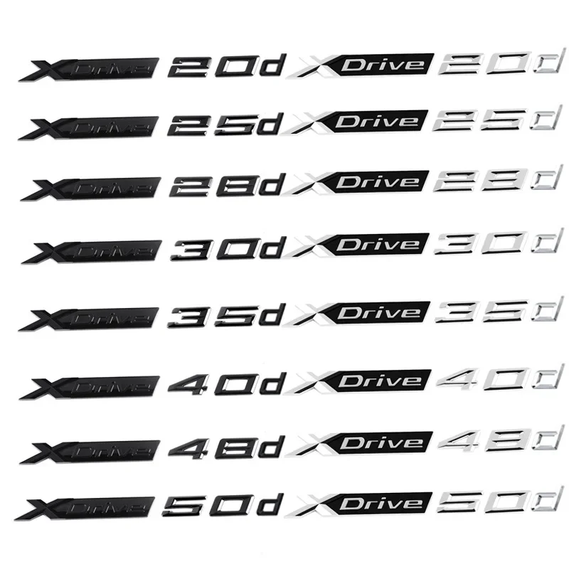 

3D ABS Auto Car Side Fender Emblem Rear Trunk Badge Sticker Decals for BMW XDRIVE 20d 25d 28d 30d 35d 40d 48d 50d X1 X3 X5 X6 X7